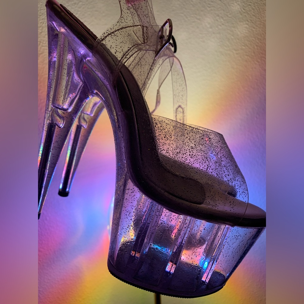 Iridescent Glitter Pleaser Heels